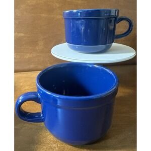 2 ROYAL NORFOLK GREENBRIER INTERNATIONAL Blue Huge Soup 22oz BOWL